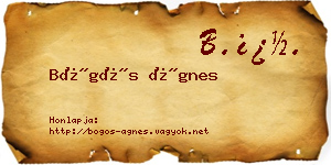 Bögös Ágnes névjegykártya